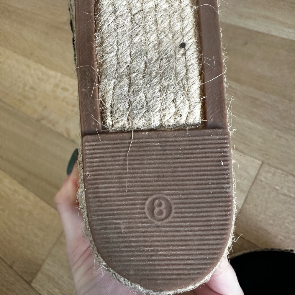 Marc Fisher Black Suede/Leather Espadrilles, Size 8 - Picture 8 of 8
